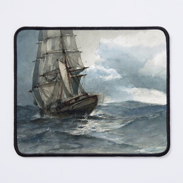 Item preview, Ship At Sea by Albert Ernest Markes, Vintage 19th century designed and sold by Meliara Prints.