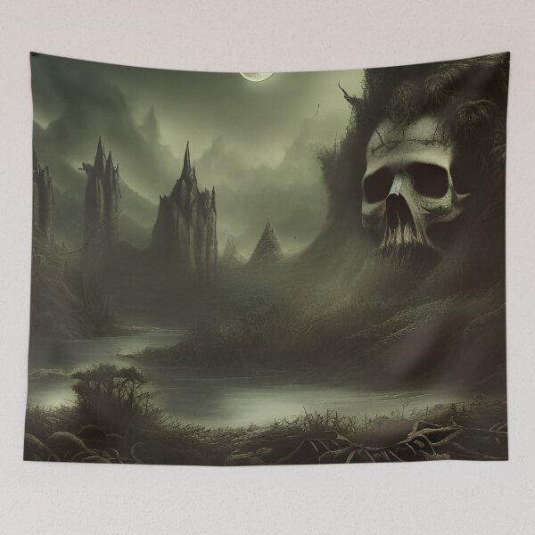 Item preview, Skull In The Undergrowth designed and sold by Ink Art Design.