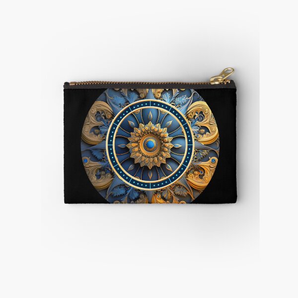 Item preview, #Flower Art medallion Blue and gold designed and sold by deluxelion.