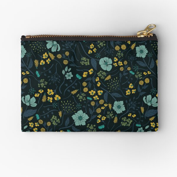 Aperçu de l'œuvre Motif Floral Turquoise, Jaune, Vert et Bleu Foncé créée et vendue par somecallmebeth.