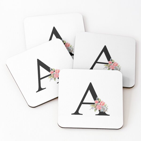 Item preview, Letter A Botanical Monogram Floral Pink Rose Flowers A Initial designed and sold by inspirationzgal.