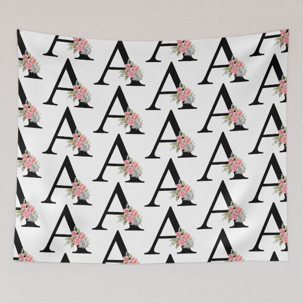 Item preview, Letter A Botanical Monogram Floral Pink Rose Flowers A Initial designed and sold by inspirationzgal.