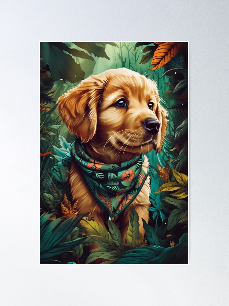 Golden Retriever Puppy, Posters, Art Prints, Wall Murals