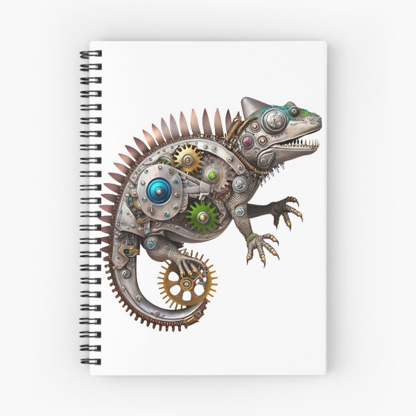 Item preview, Silver Bio-Mechanical Steampunk Chameleon  designed and sold by BoxOfGraphics.