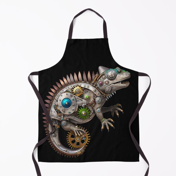 Item preview, Silver Bio-Mechanical Steampunk Chameleon designed and sold by BoxOfGraphics.