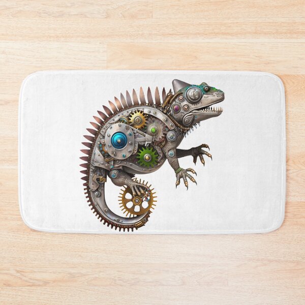 Item preview, Silver Bio-Mechanical Steampunk Chameleon  designed and sold by BoxOfGraphics.