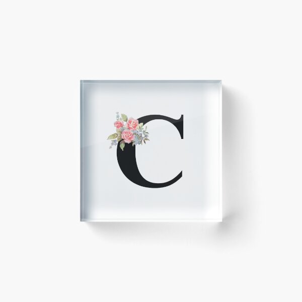 Item preview, Letter C Botanical Monogram Floral Pink Rose Flowers C Initial designed and sold by inspirationzgal.
