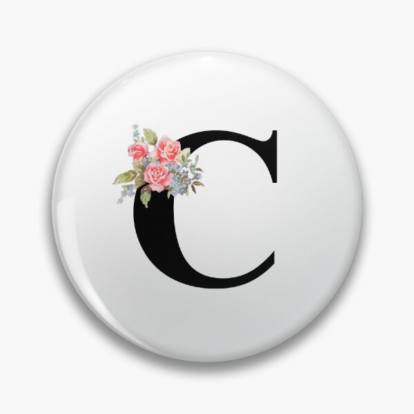 Item preview, Letter C Botanical Monogram Floral Pink Rose Flowers C Initial designed and sold by inspirationzgal.
