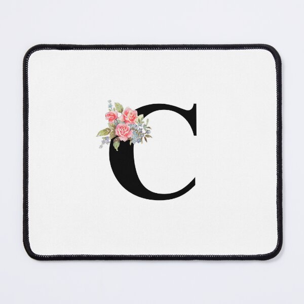 Item preview, Letter C Botanical Monogram Floral Pink Rose Flowers C Initial designed and sold by inspirationzgal.