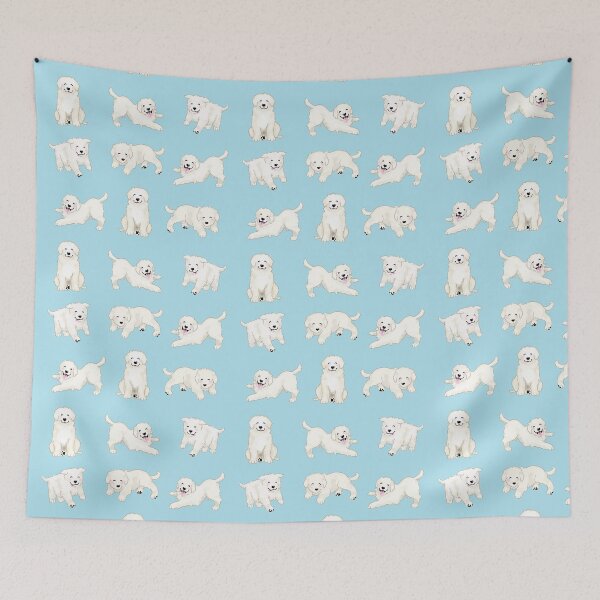 Item preview, Cute Maremma Puppies - Blue designed and sold by BlossomCreative.