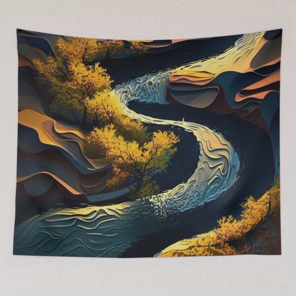 Item preview, river abstract designed and sold by shokA Design.