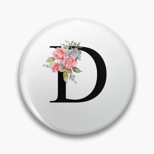 Item preview, Letter D Botanical Monogram Floral Pink Rose Flowers D Initial designed and sold by inspirationzgal.