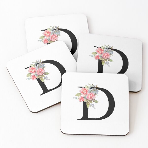 Item preview, Letter D Botanical Monogram Floral Pink Rose Flowers D Initial designed and sold by inspirationzgal.