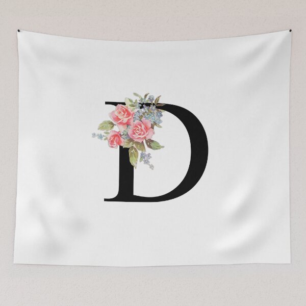 Item preview, Letter D Botanical Monogram Floral Pink Rose Flowers D Initial designed and sold by inspirationzgal.