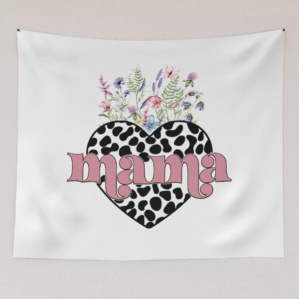 Item preview, Retro Mama Heart Flowers designed and sold by HappyLifeCreate.