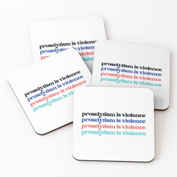 Item preview, "Proselytism is Violence", typography, retro, religion designed and sold by ThatJewishFeminist Ali S.