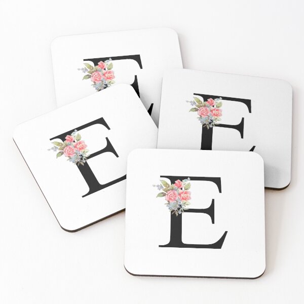 Item preview, Letter E Botanical Monogram Floral Pink Rose Flowers E Initial designed and sold by inspirationzgal.