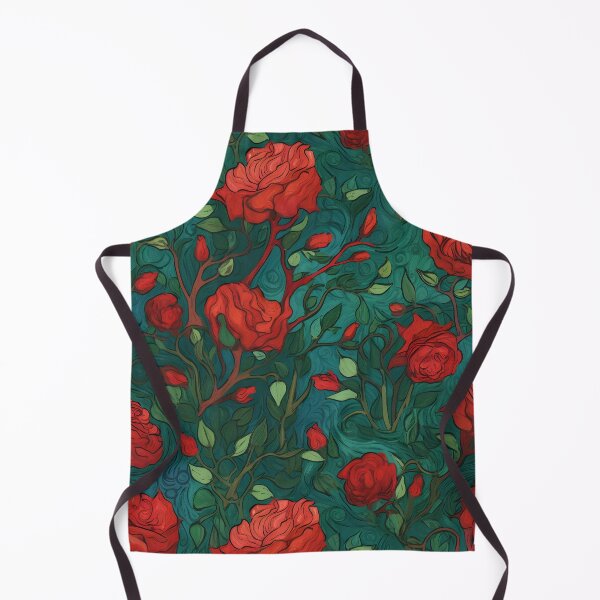 Item preview, Red roses in the style of van gogh pattern designed and sold by Kenneth Heiss.