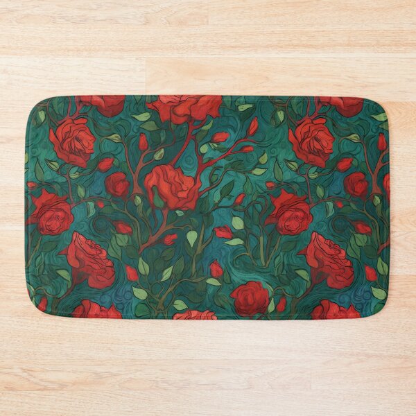 Item preview, Red roses in the style of van gogh pattern designed and sold by Kenneth Heiss.