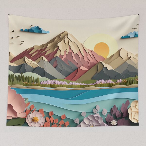 Item preview, Colorful Mountain and Flowers  designed and sold by Juliascutecornr.
