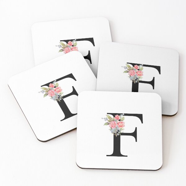 Item preview, Letter F Botanical Monogram Floral Pink Rose Flowers F Initial designed and sold by inspirationzgal.