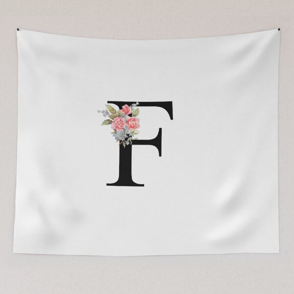 Item preview, Letter F Botanical Monogram Floral Pink Rose Flowers F Initial designed and sold by inspirationzgal.