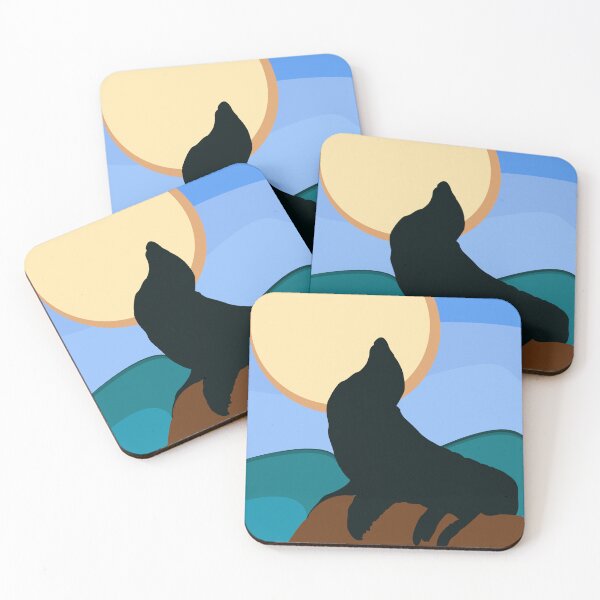 Item preview, a sealion and the moon designed and sold by prettyarts4u.