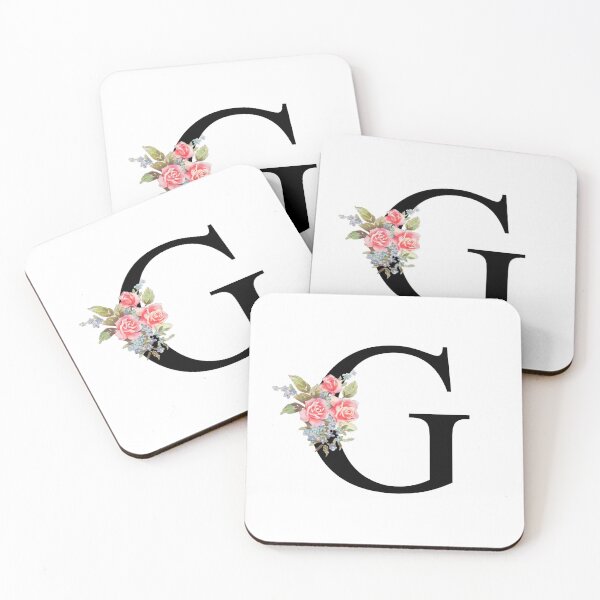 Item preview, Letter G Botanical Monogram Floral Pink Rose Flowers G Initial designed and sold by inspirationzgal.