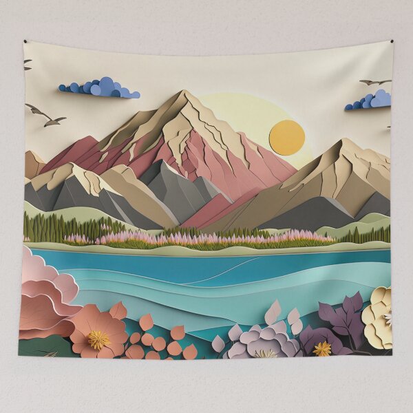 Item preview, Mountain and Flowers and Lake  designed and sold by Juliascutecornr.