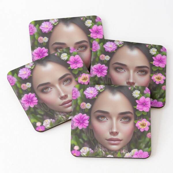 Item preview, face between flowers designed and sold by ViktorVigo.