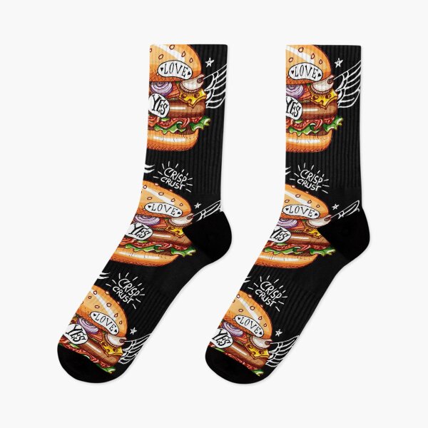 Item preview, Burger cheese funny stickers tasty food cool print designed and sold by Bearlala.