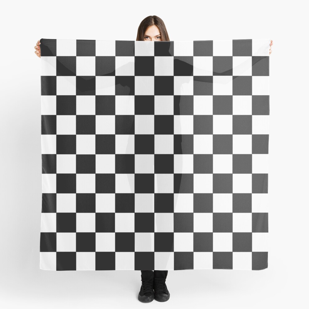 Checkered Black and White Scarf