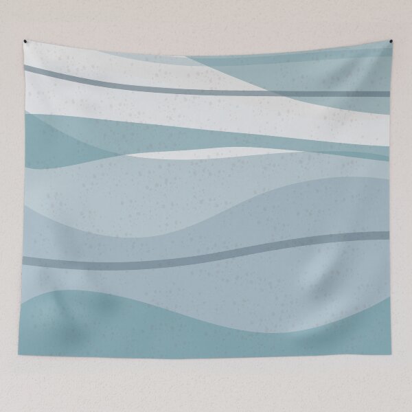 Item preview, Modern Abstract Waves Pastel Blues designed and sold by Blue-Banana.