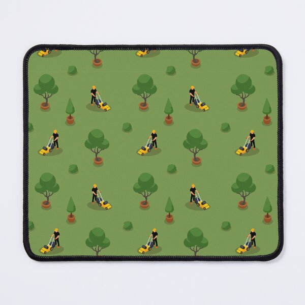 Item preview, Isometric seamless pattern with a lawn care workers designed and sold by Familyshmot.