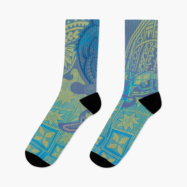 Artikelvorschau, Kopie von Poly Tribal Hawaiian Vintage Blue Ocean entworfen und verkauft von sunnthreads.