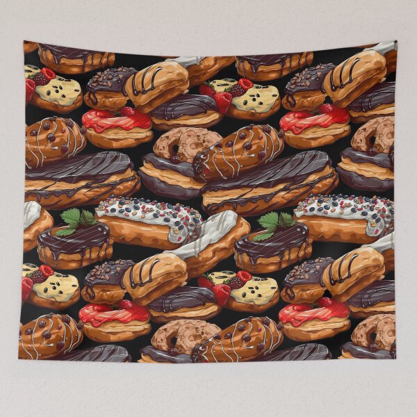 Item preview, My Grandmother's Cakes - Eclairs Cute Vintage Food Pattern designed and sold by SecretDicer.