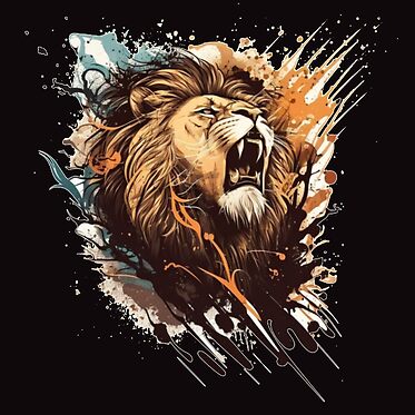 Vector Art of Brave Lion