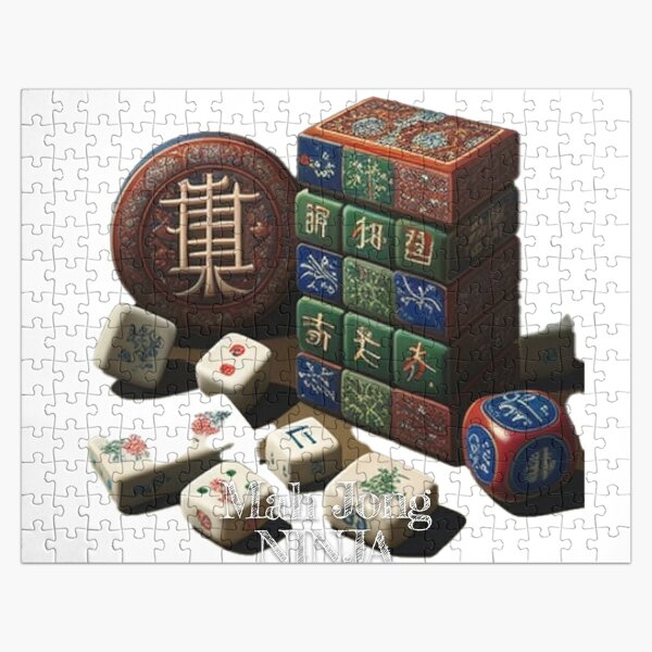 Solve Mahjong jigsaw puzzle online with 130 pieces