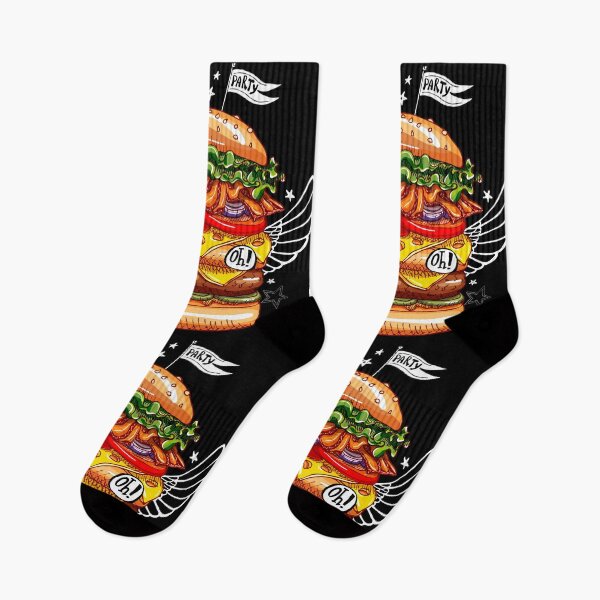 Item preview, Burger cheese funny stickers tasty food cool print designed and sold by Bearlala.