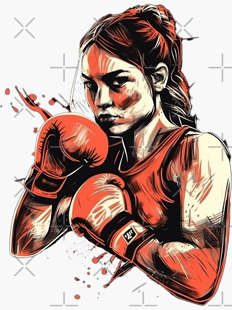 Boxer Girl Vector Art & Graphics