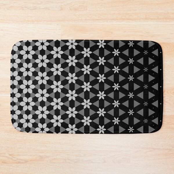 Item preview, Black and White Flowers Into Triangles Digital Pattern designed and sold by WoollyOrbit2000.