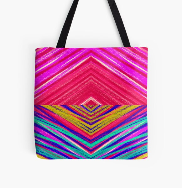 Arco iris psicodélico Bolsa estampada de tela