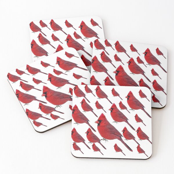 Item preview, ABSTRACT RED CARDINALE PATTERNS WHITE ART  designed and sold by sharlesart.