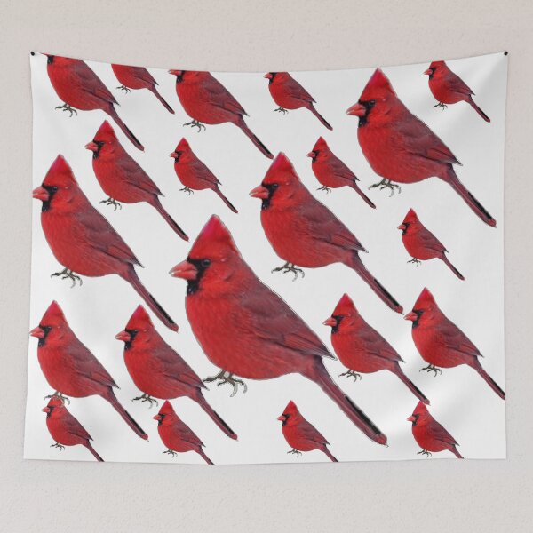 Item preview, ABSTRACT RED CARDINALE PATTERNS WHITE ART  designed and sold by sharlesart.