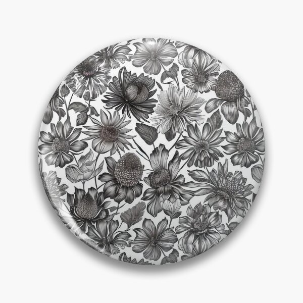 Artikelvorschau, Schwarzweiss-Blumen-Muster - elegantes Blumenmuster entworfen und verkauft von addsomepattern.