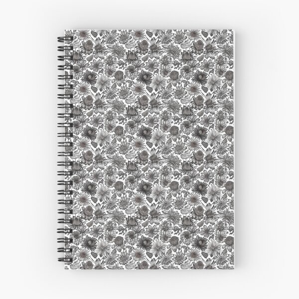 Aperçu de l'œuvre Motif de fleurs noires et blanches - Design floral élégant créée et vendue par addsomepattern.