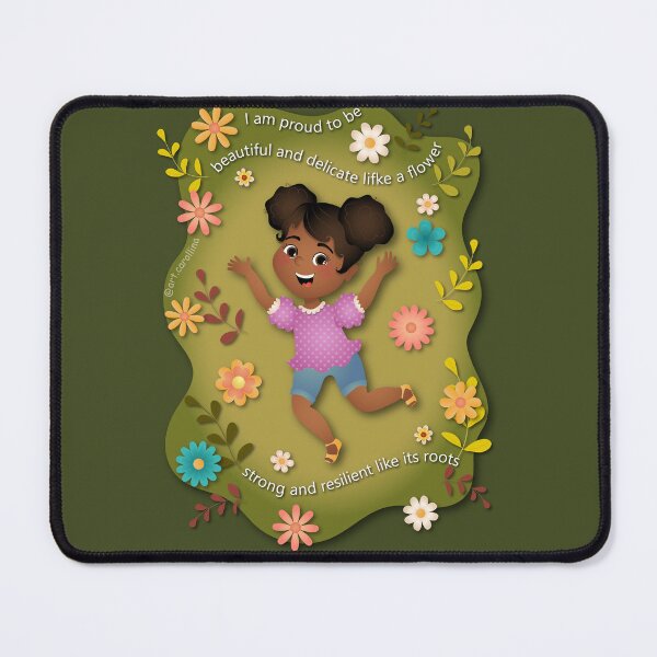 Item preview, Girl with flowers - African American designed and sold by ArtCarollina.