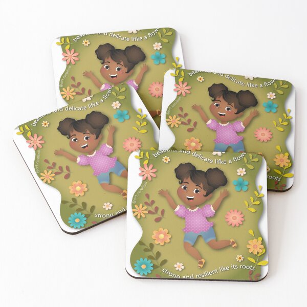 Item preview, Girl with flowers - African American designed and sold by ArtCarollina.