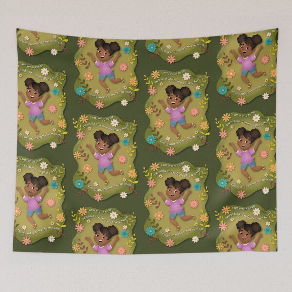 Item preview, Girl with flowers - African American designed and sold by ArtCarollina.