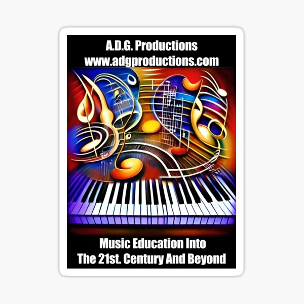 Abstract Image Of Musical Symbols and a Keyboard Sticker
